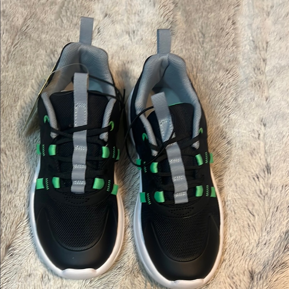 All in Motion Black and Green Sneakers for Active Lifestyle